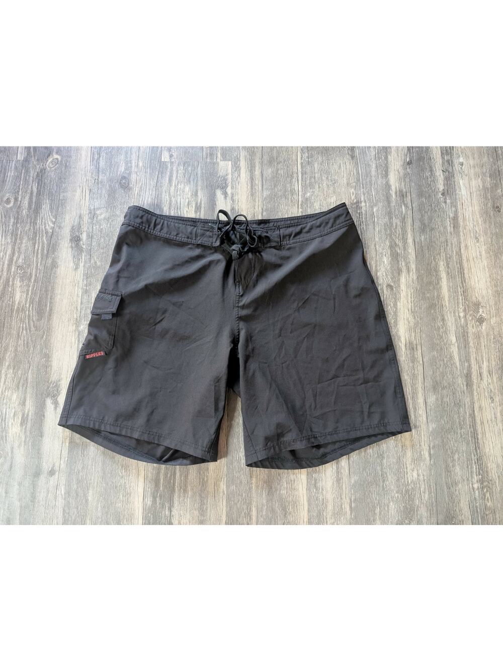Maui Rippers Men's Black Boardshorts Size 14 Lifeguard Stretch Beach Swim Trunks